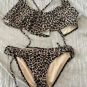 Cheetah print two piece bikini